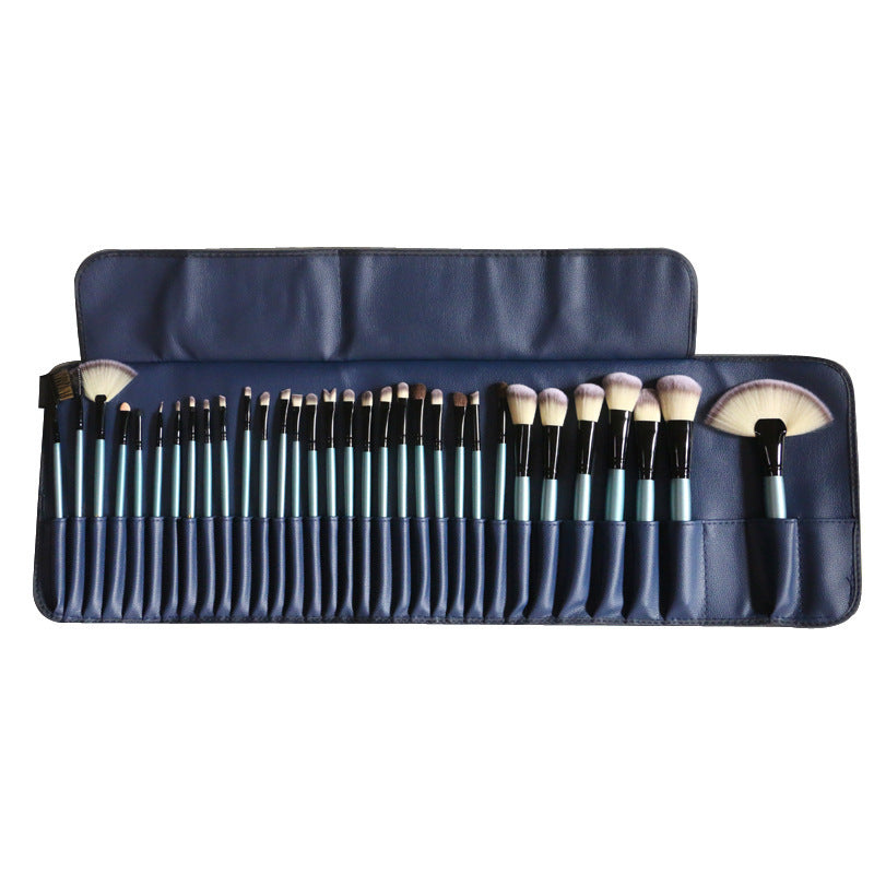 Blue Makeup Brushes Set