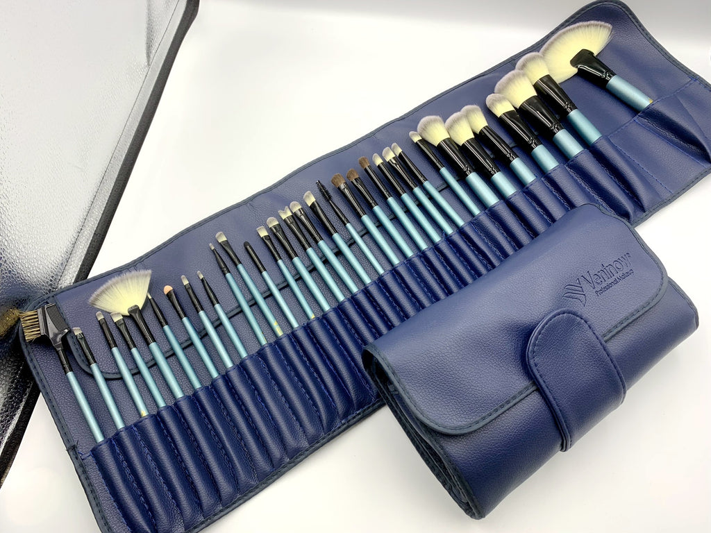 Blue Makeup Brushes Set