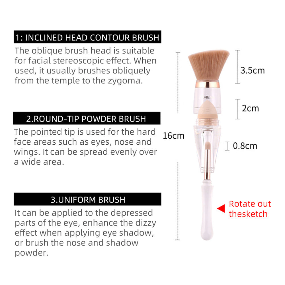 3 in 1 Makeup Brush